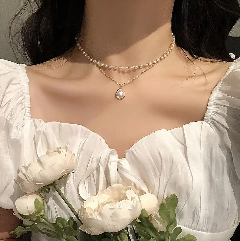 Pearl Chain Necklace for Women  || for weddings, dinner, dates, travel, parties, dance or casual